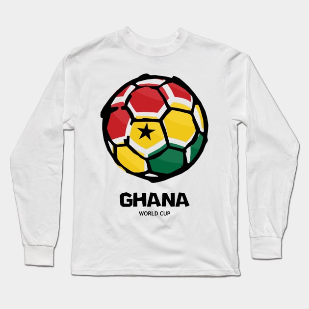 Ghana Football Country Flag Long Sleeve T-Shirt by KewaleeTee